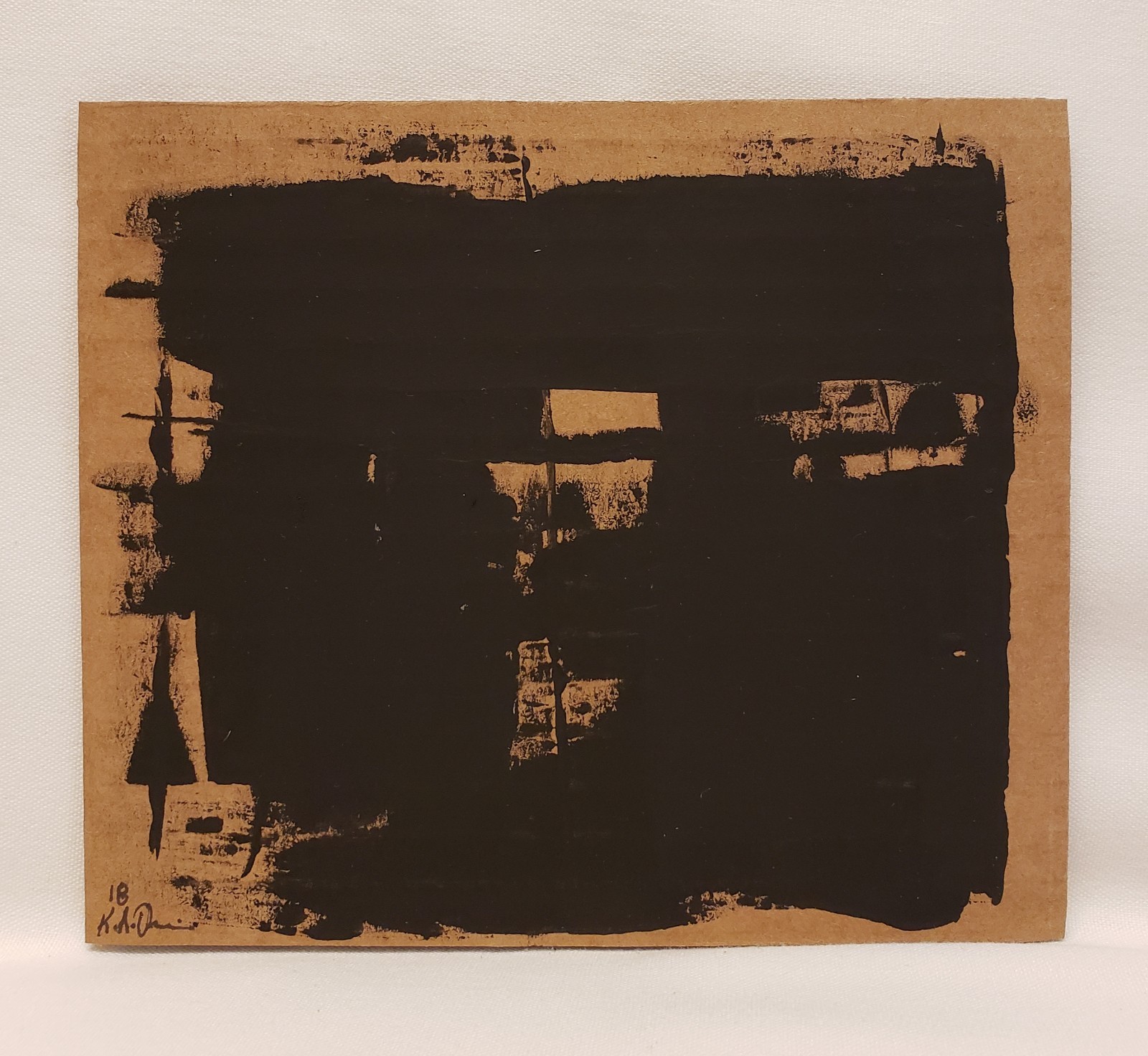 No.108 Original California Minimal Painting On Recycled Cardboard By K.A.Davis