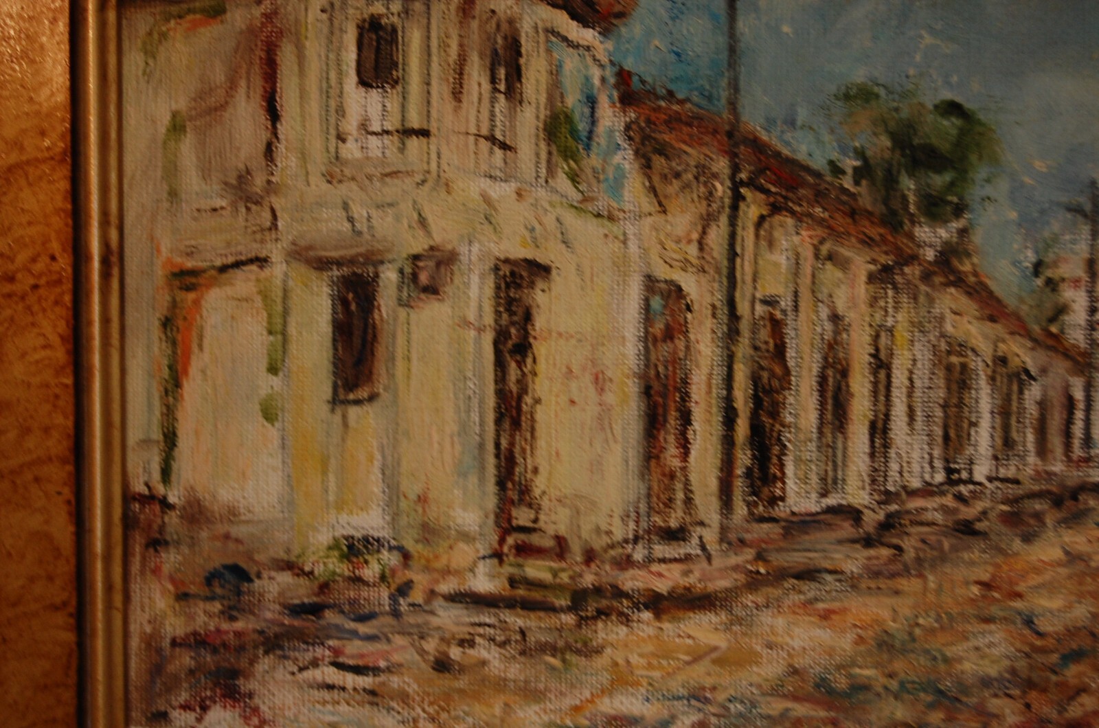 FRAMED SIGNED ORIGINAL OIL COLONIAL STREET OLD HAVANA, CUBA ARTIST: HECTO VIDAL