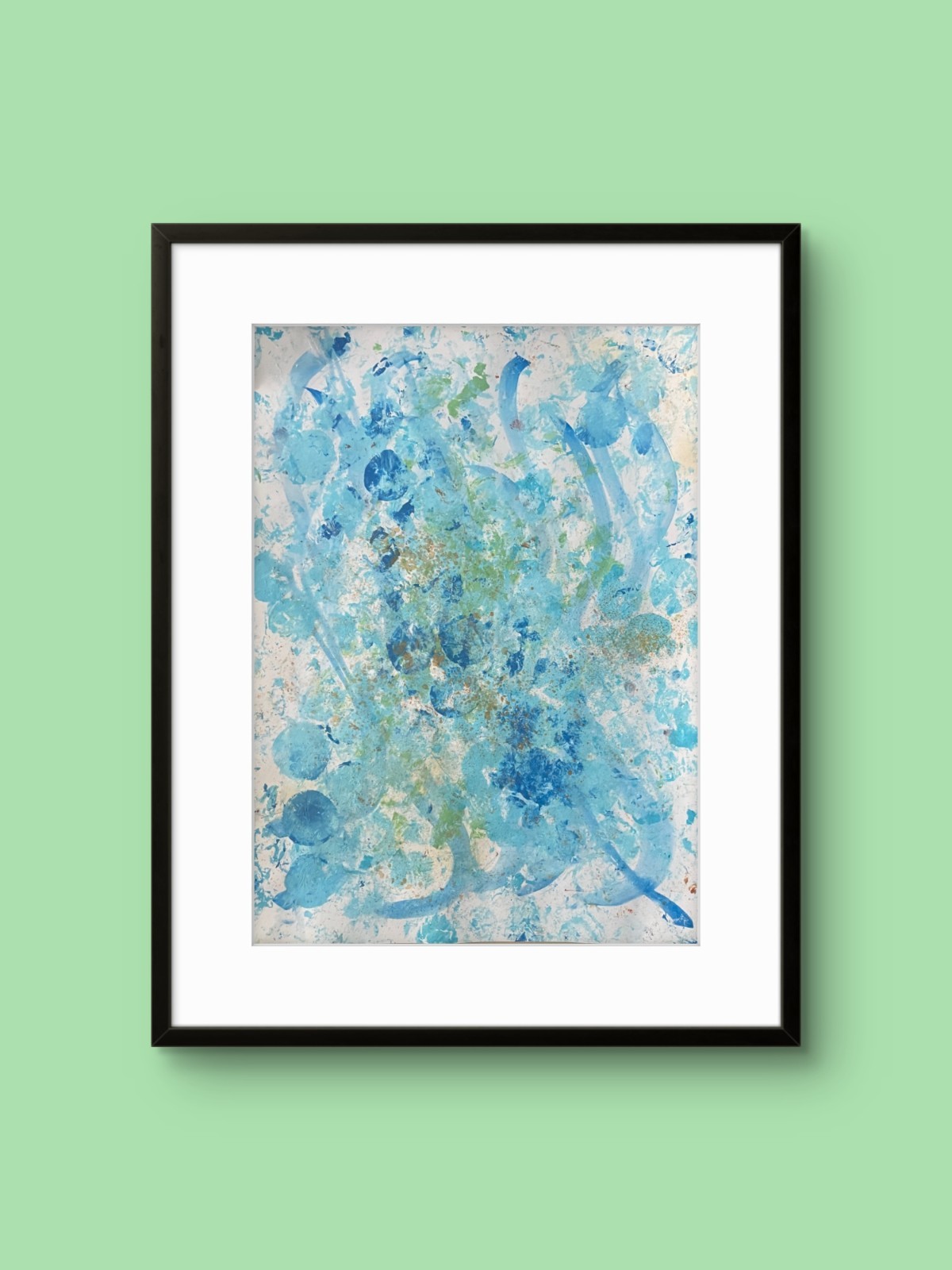 Abstract Charm Bubbles 11X 14″ Neo Impressionist Acrylic Painting Paper