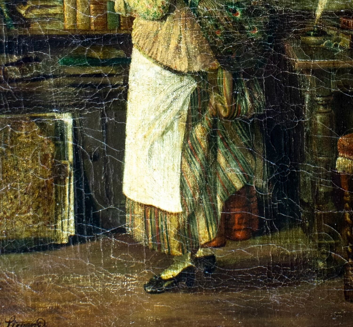 Jean Daniel Stevens (Belgium,1850-1920) oil painting antique 148264