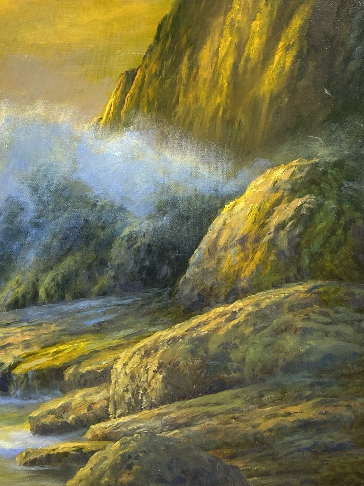 Signed William H. Blackman (American b 1930)»Golden Tide» Seascape Painting 2011