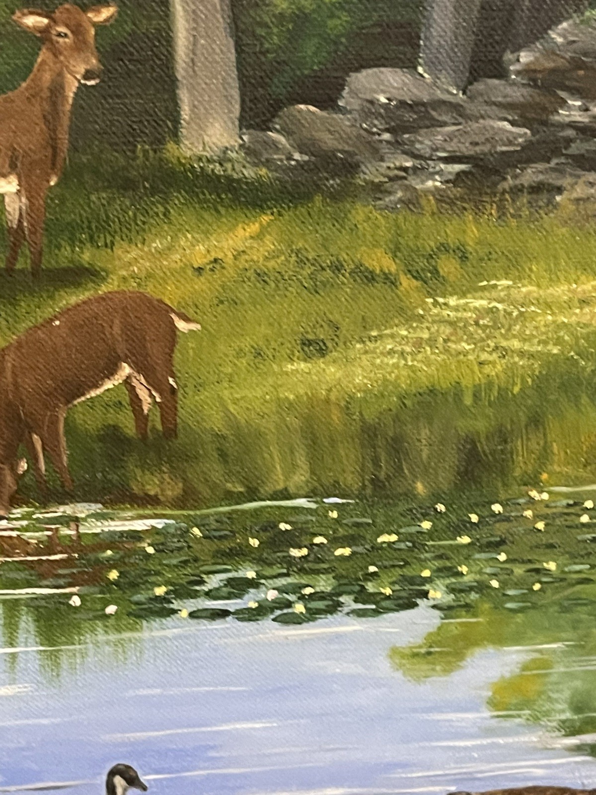 Vtg Robert Muller Original painting signed 1989 nature framed matted 29×23