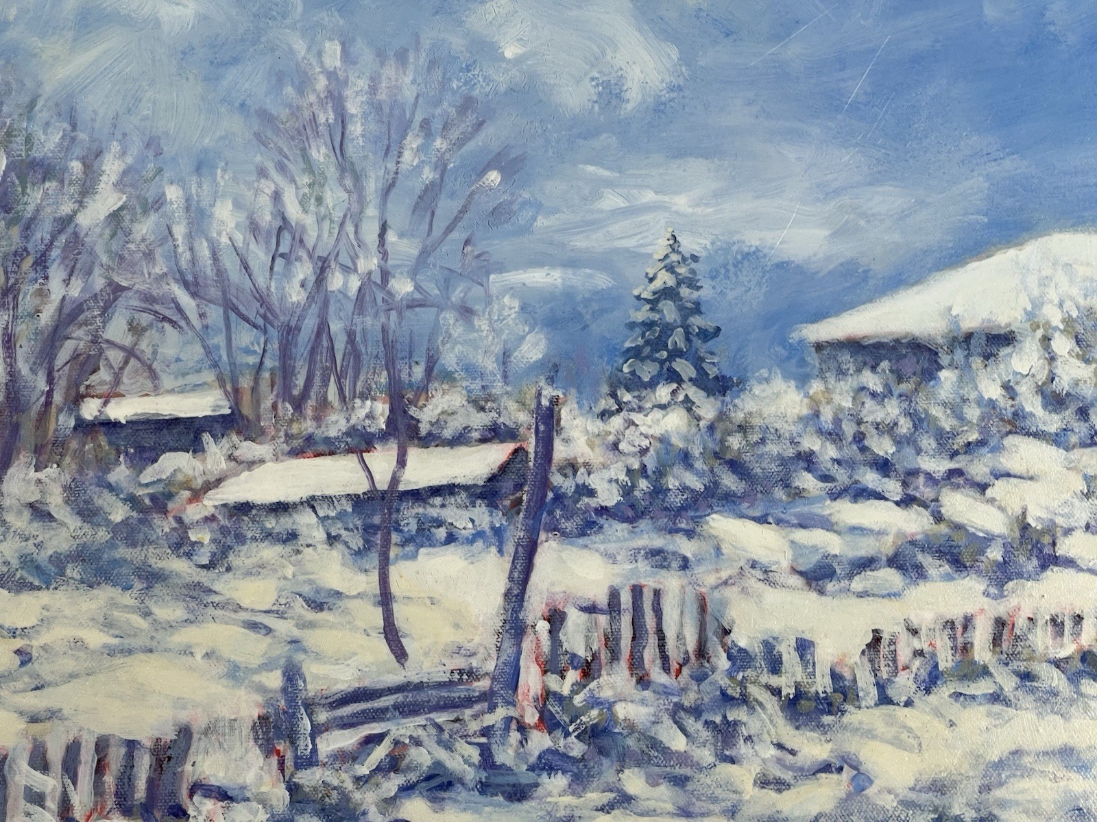 Donald J Wonderling Oil Painting «After a Wet Snow Storm» PA Winter Scene 26×38”