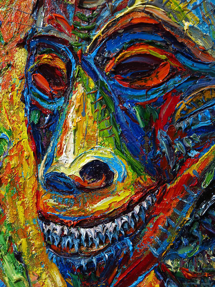 AFRICAN MASK OIL█PAINTING REALISM ART█SIGNED VINTAGE ORIGINAL BUY OUTSIDER POP A