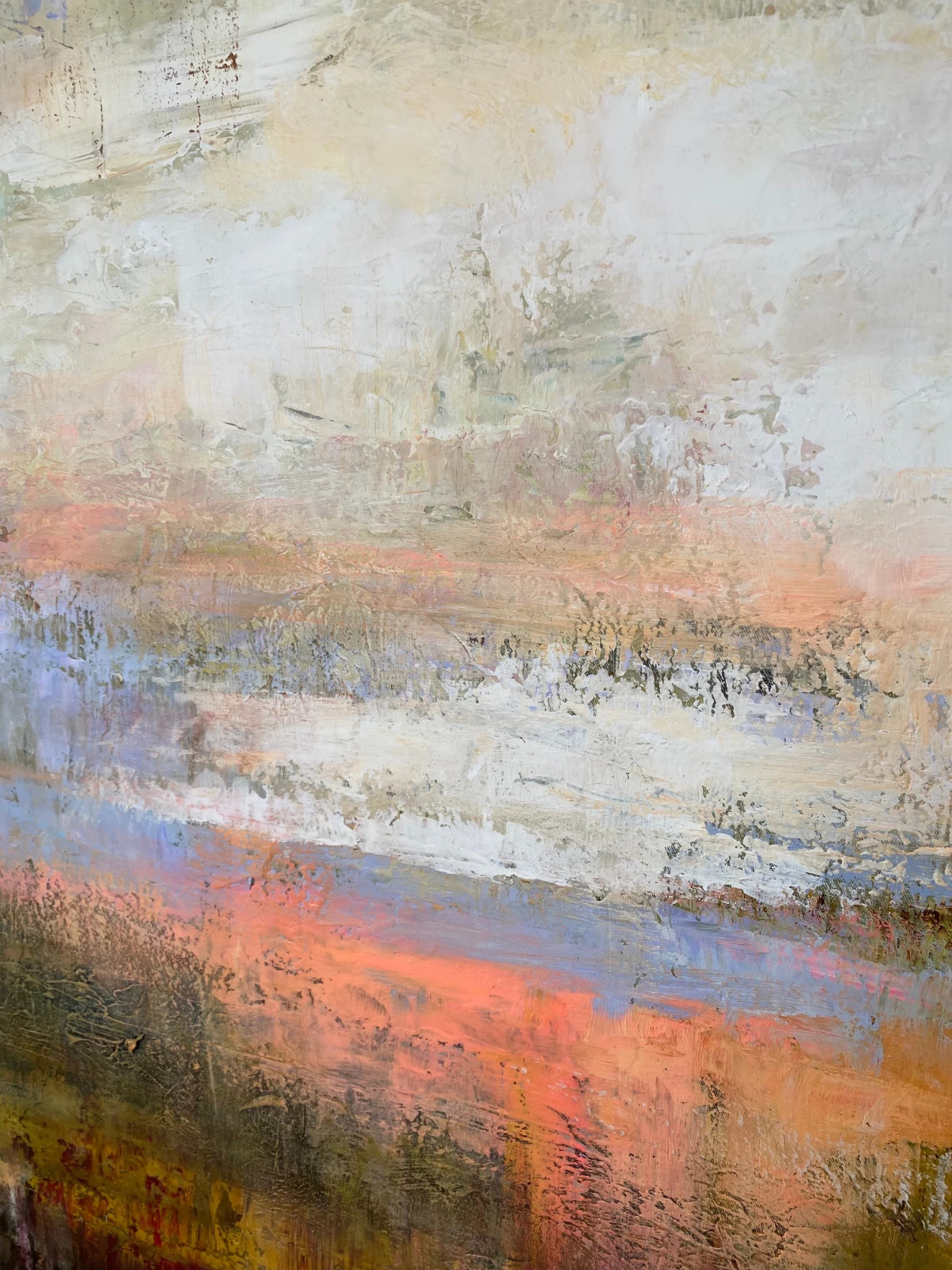 Abstract Landscape Painting Neutral Earth Tone Canvas Original Modern Art 50×50″