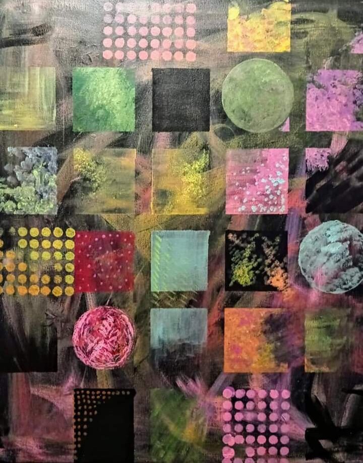 Original Abstract Acrylic Painting On Stretched Canvas