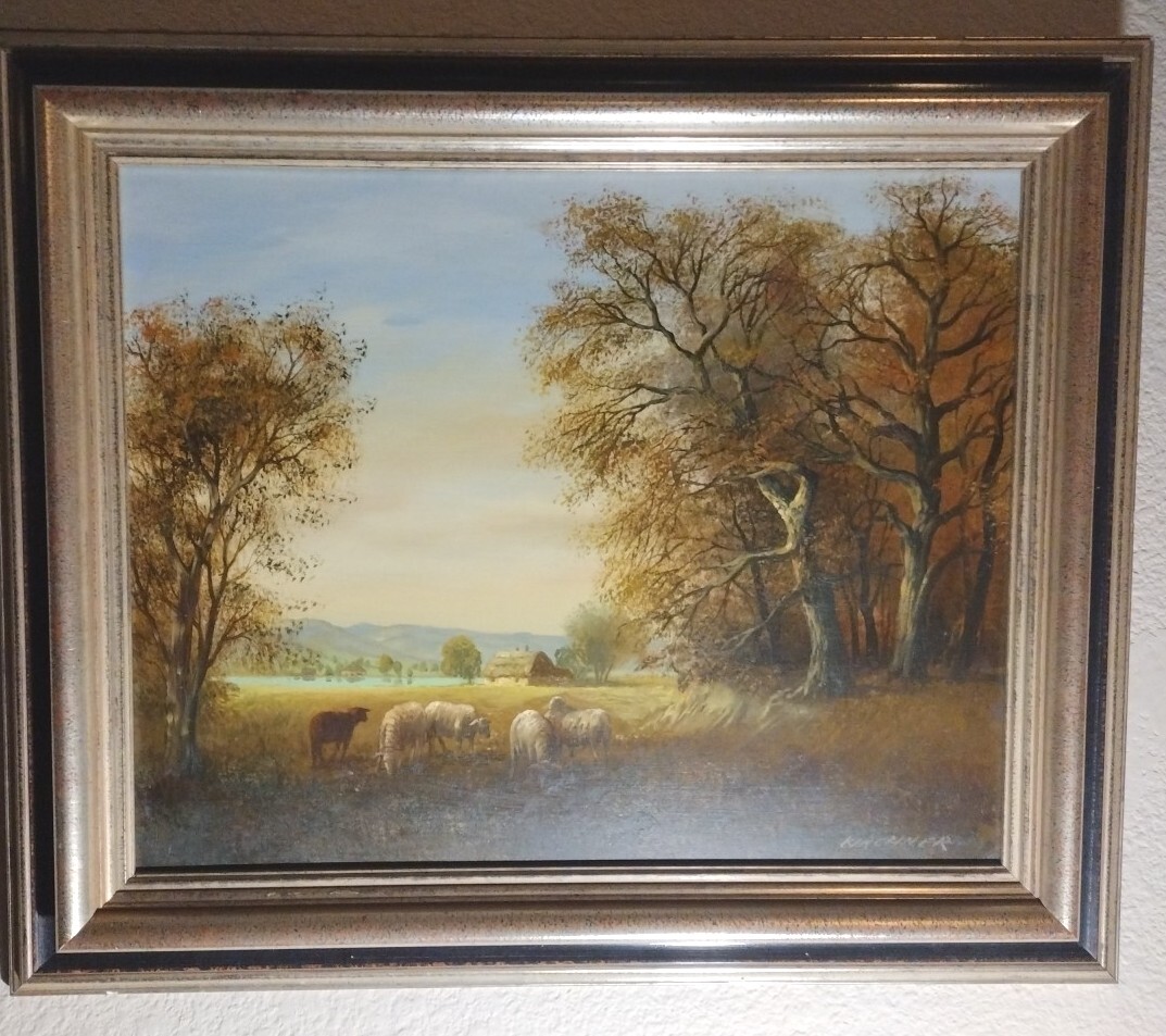 Euro Countryside & Agriculture Lifestyle (Framed) W/ Artist (Kirchner) Signature