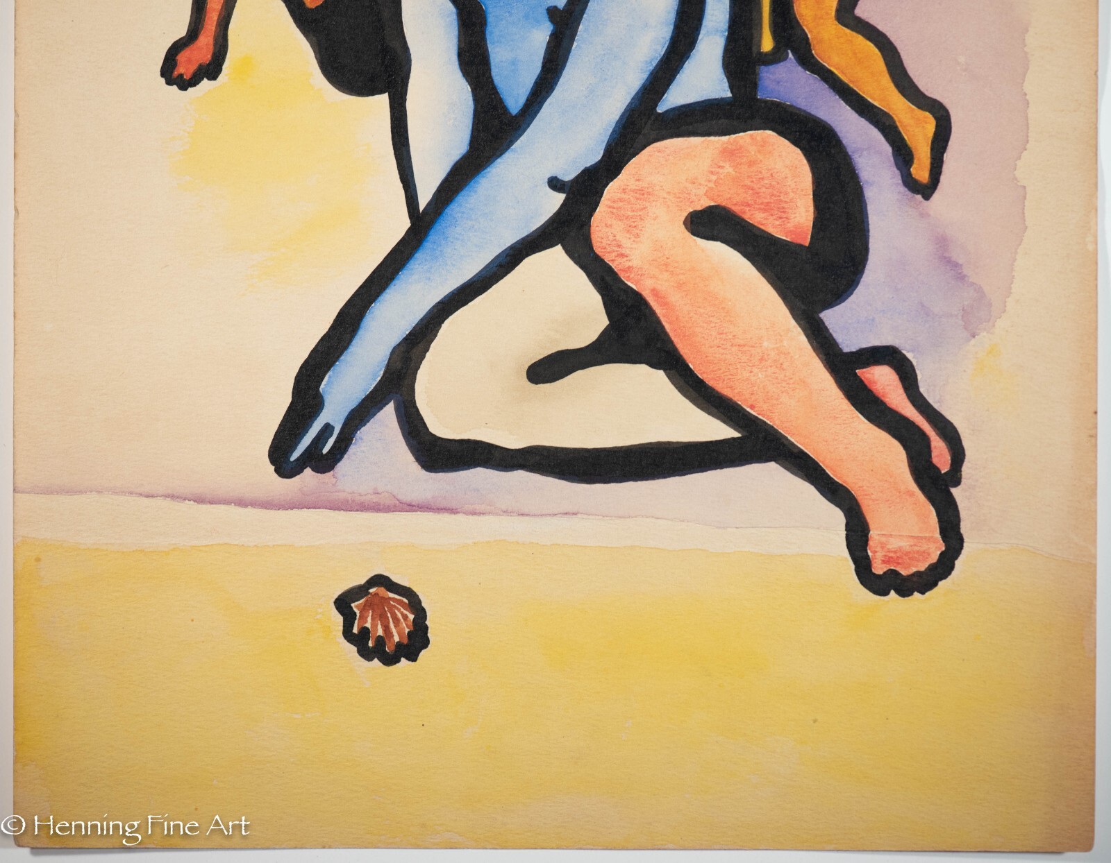 Beautiful Vintage Carl Shaffer Impressionist Painting Modernist Beach WPA 24