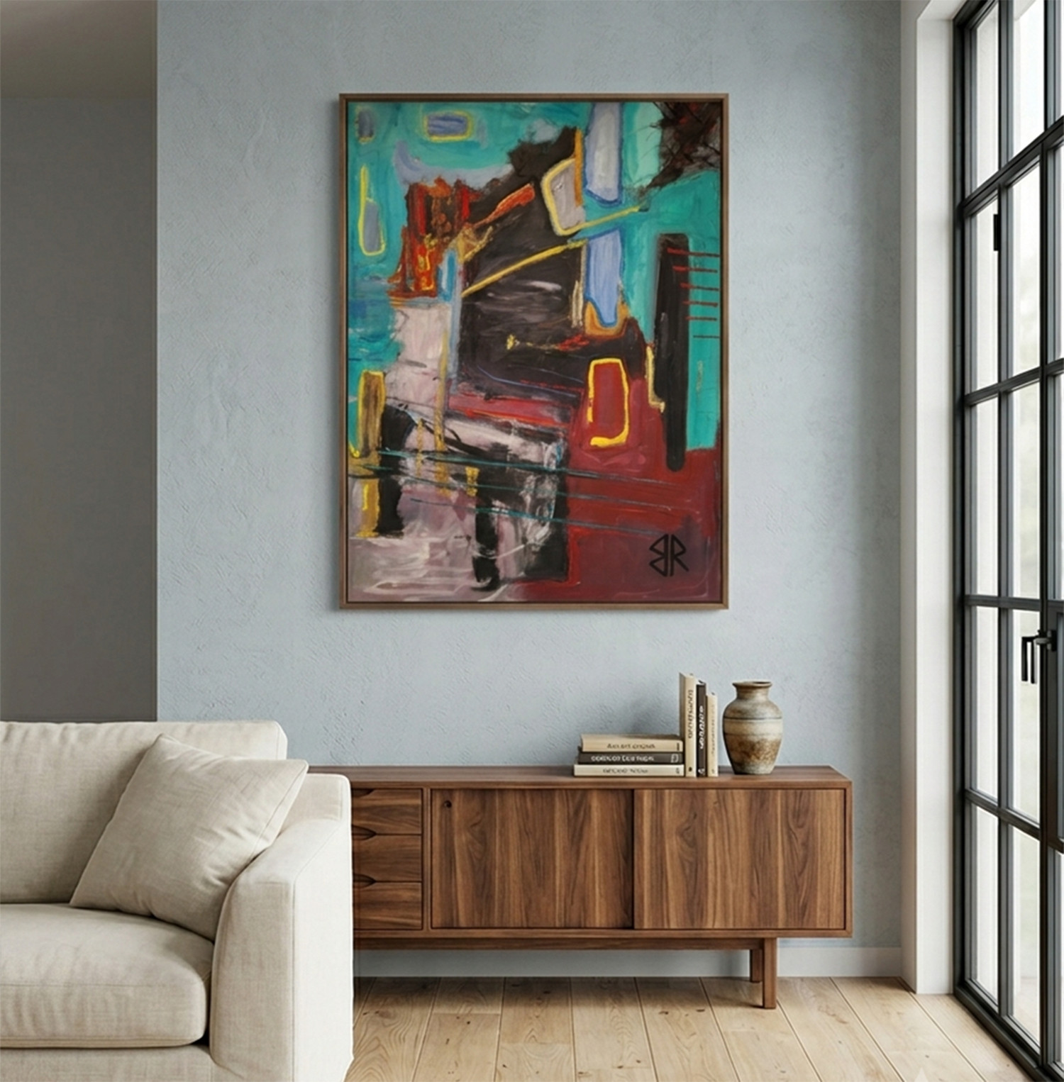 Lower East Side – Large Original Abstract Oil Painting by Blair Russell – 36×48