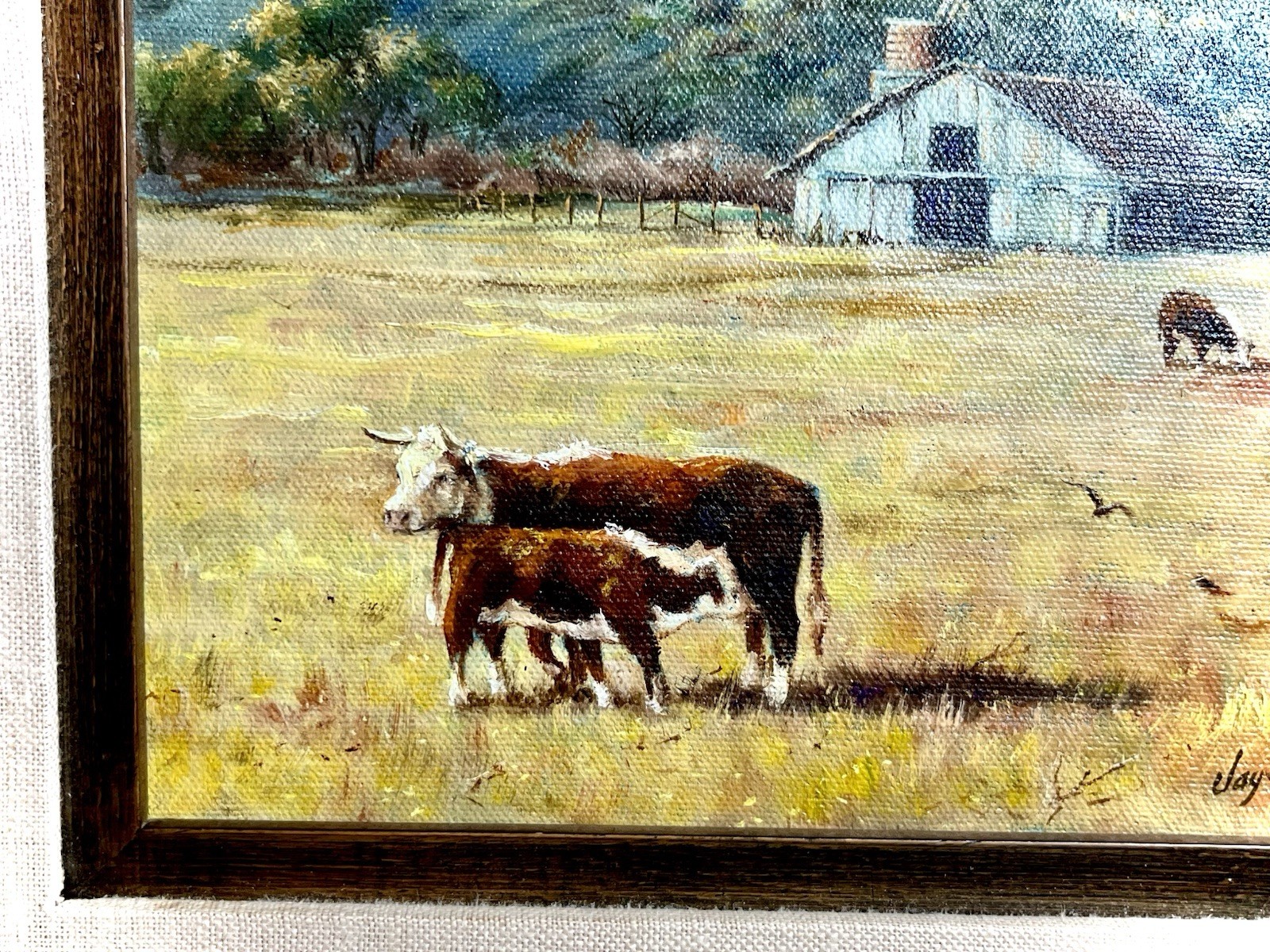 Nice! Jay Schmidt American Western Artist Signed – 11.5”x14” Framed Oil On Board