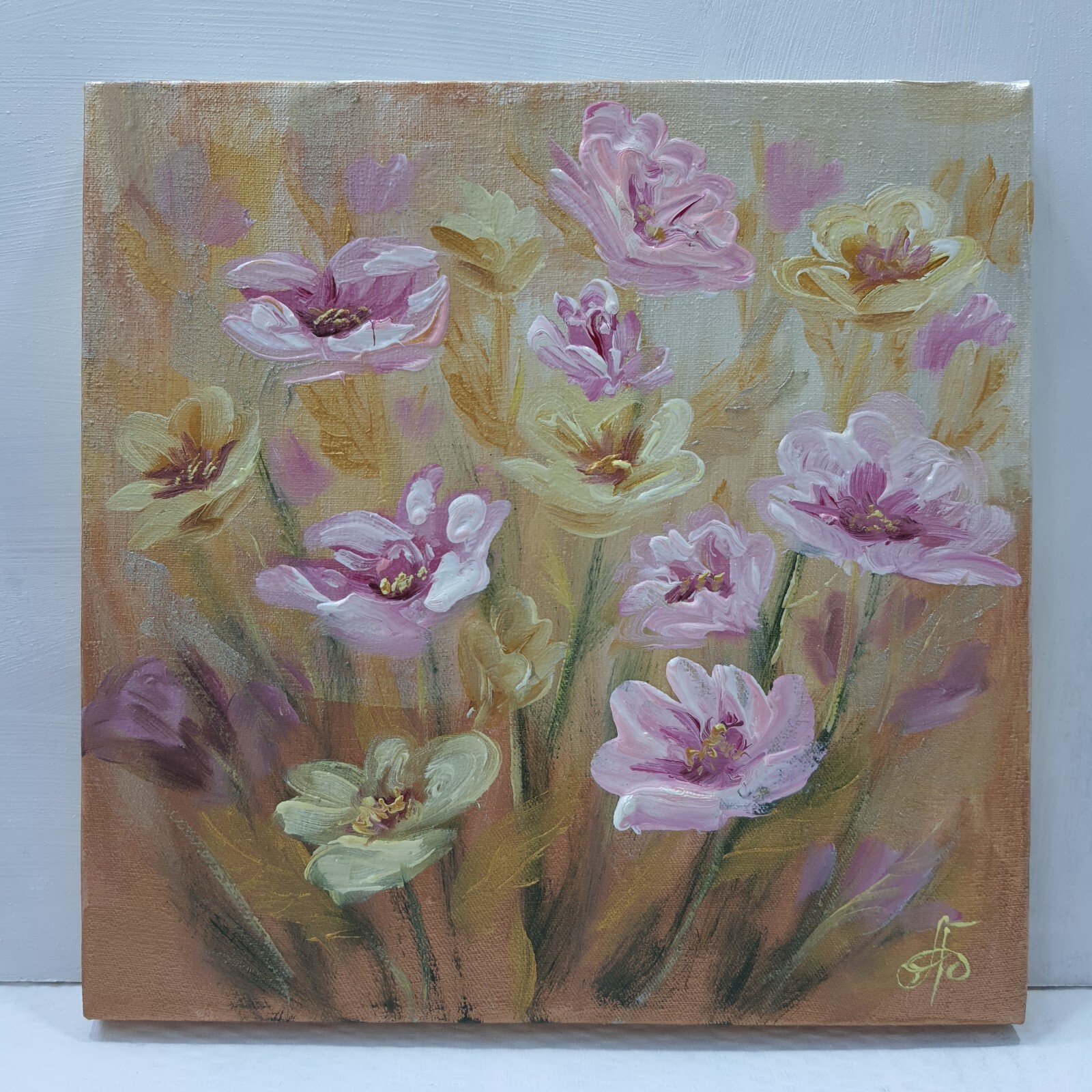 Original Flowers Hand Painted Artwork Home Decor Gift Wall Art Ukrainian Artist