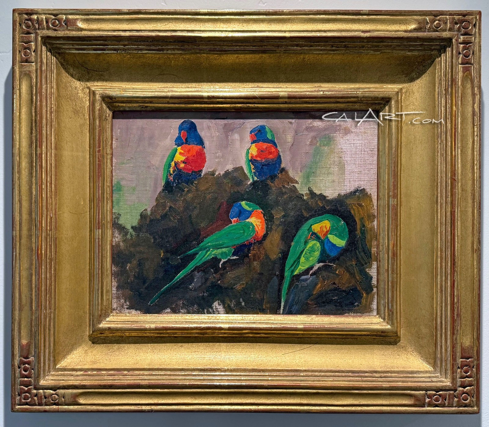 RARE 1920s Bird Oil Painting by Important CaLiFoRnia Female JESSIE ARMS BOTKE