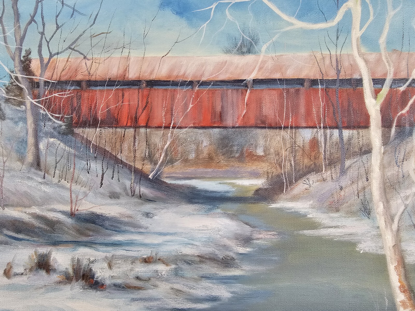 Vintage Original Signed Carl Mitchell Oil Painting 30.5×24.5 Framed Art VTG 1965
