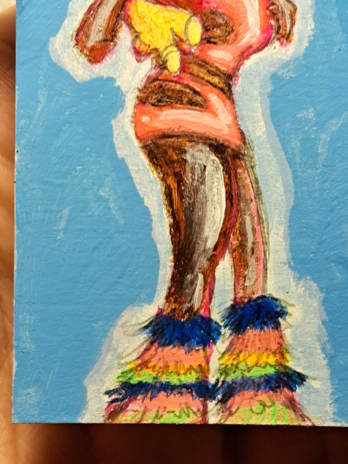 aceo original art card acrylic ink «sexy girl w/teddy» (ooak) Limit 1/1 signed