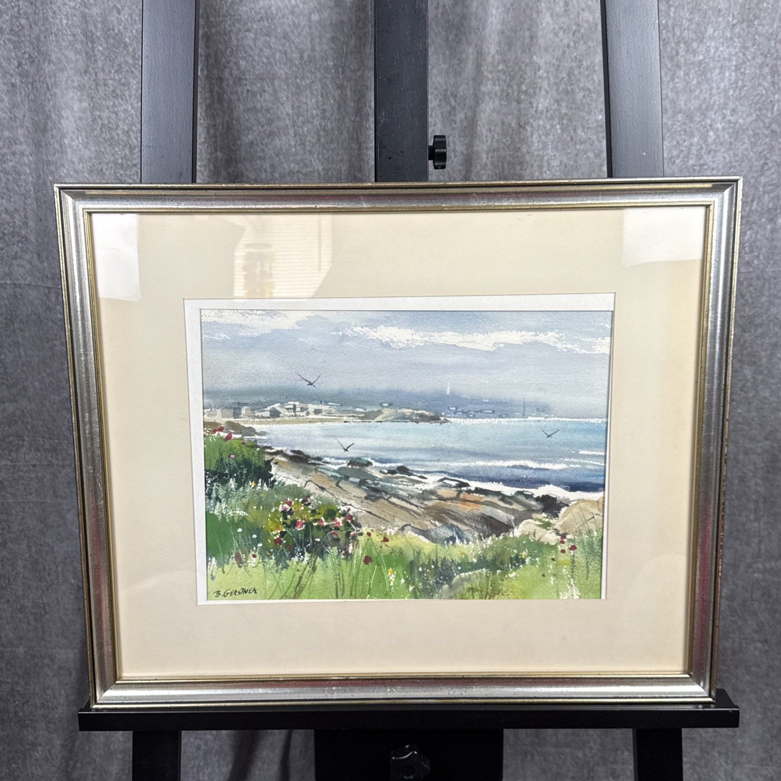 Bernard Gerstner (1925-2017) Watercolor Painting Ocean View 23×19”