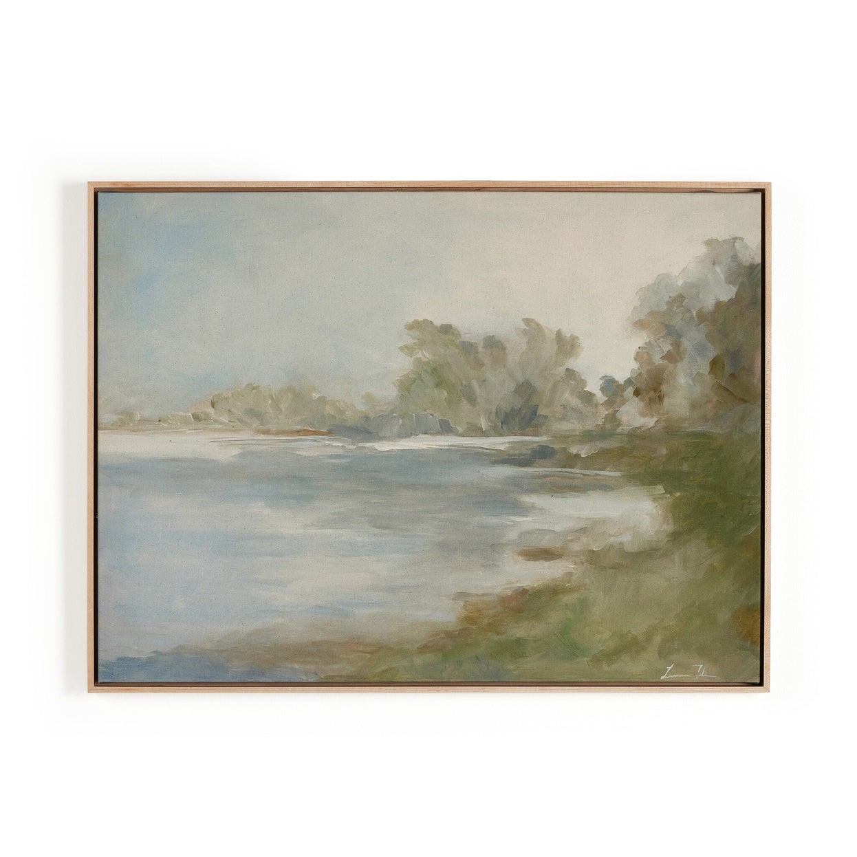 Four Hands Lake by Lauren Fuhr – Natural Maple Floater Art FFE-1389