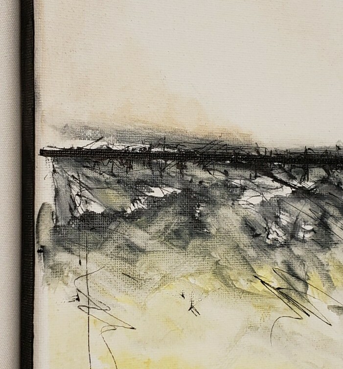 No.455 Original Abstract Modern Minimal Urban Painting By K.A.Davis