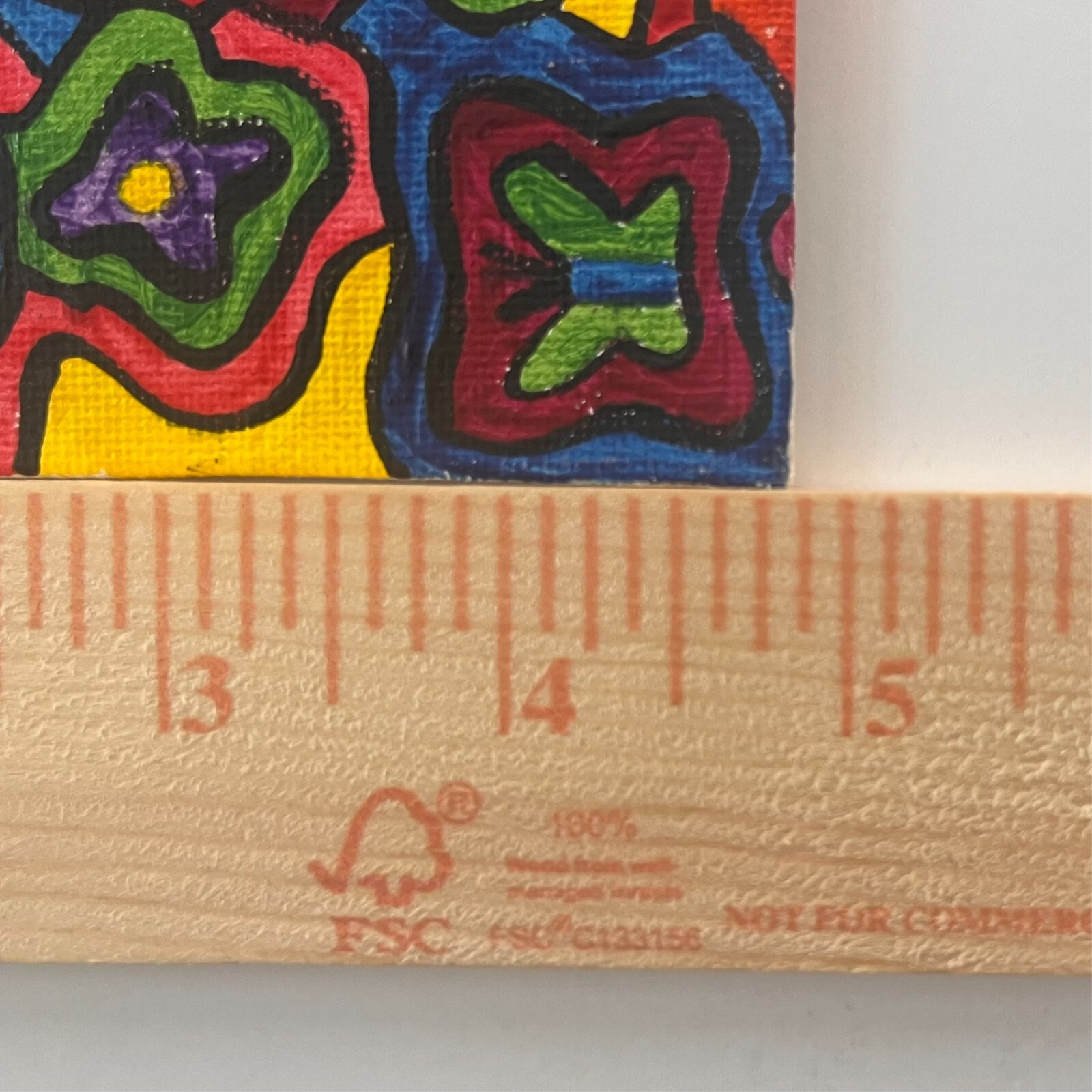 Painting Acrylic Canvas Spring Primary Colors 7X4X3.4
