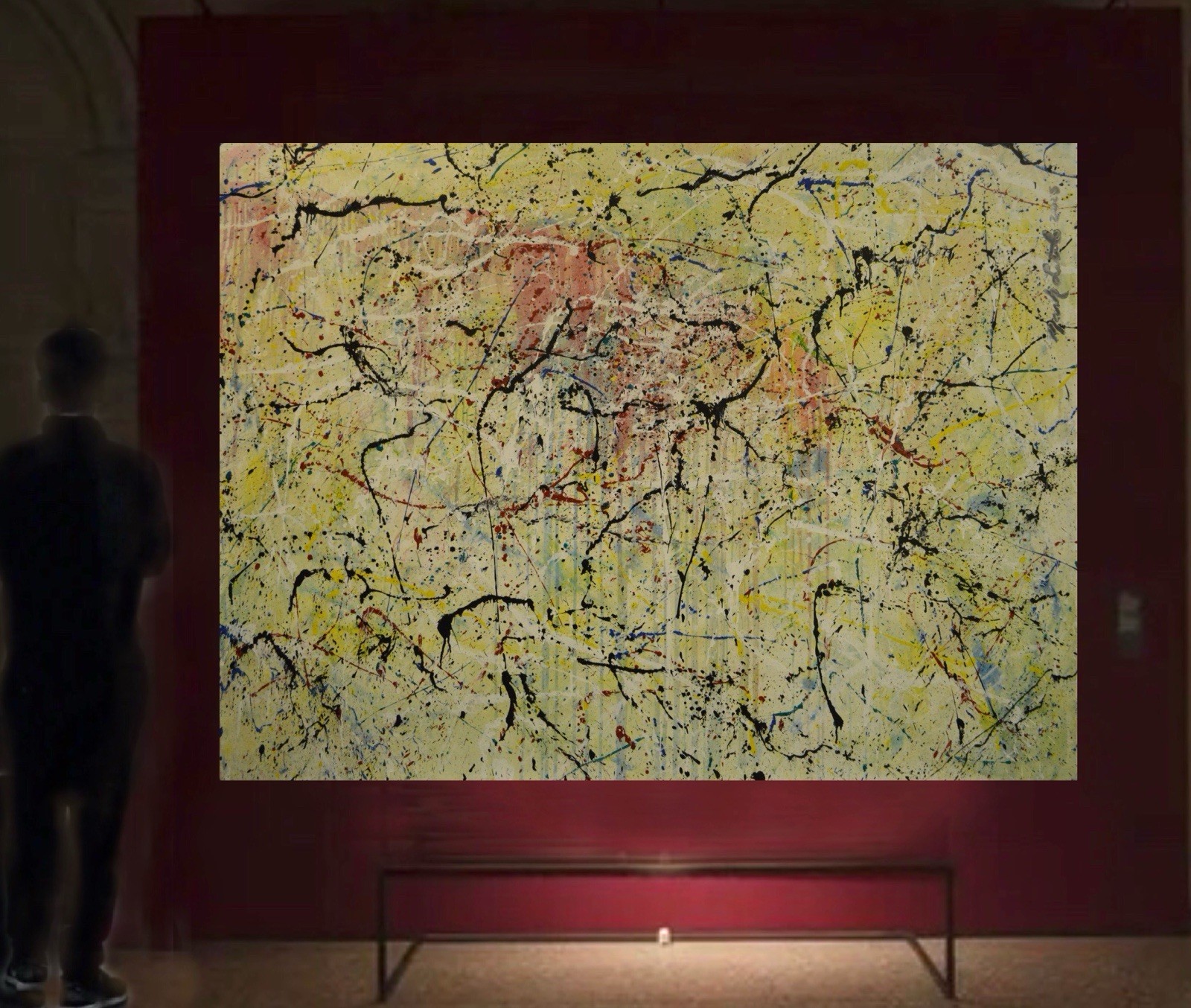 Jackson Pollock Style Giant Canvas Painting 84”X62” (7 Foot) Abstract Modern XL