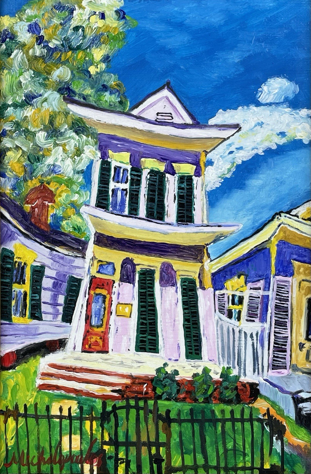James Michalopoulos (Handmade) Oil on canvas painting signed & Framed