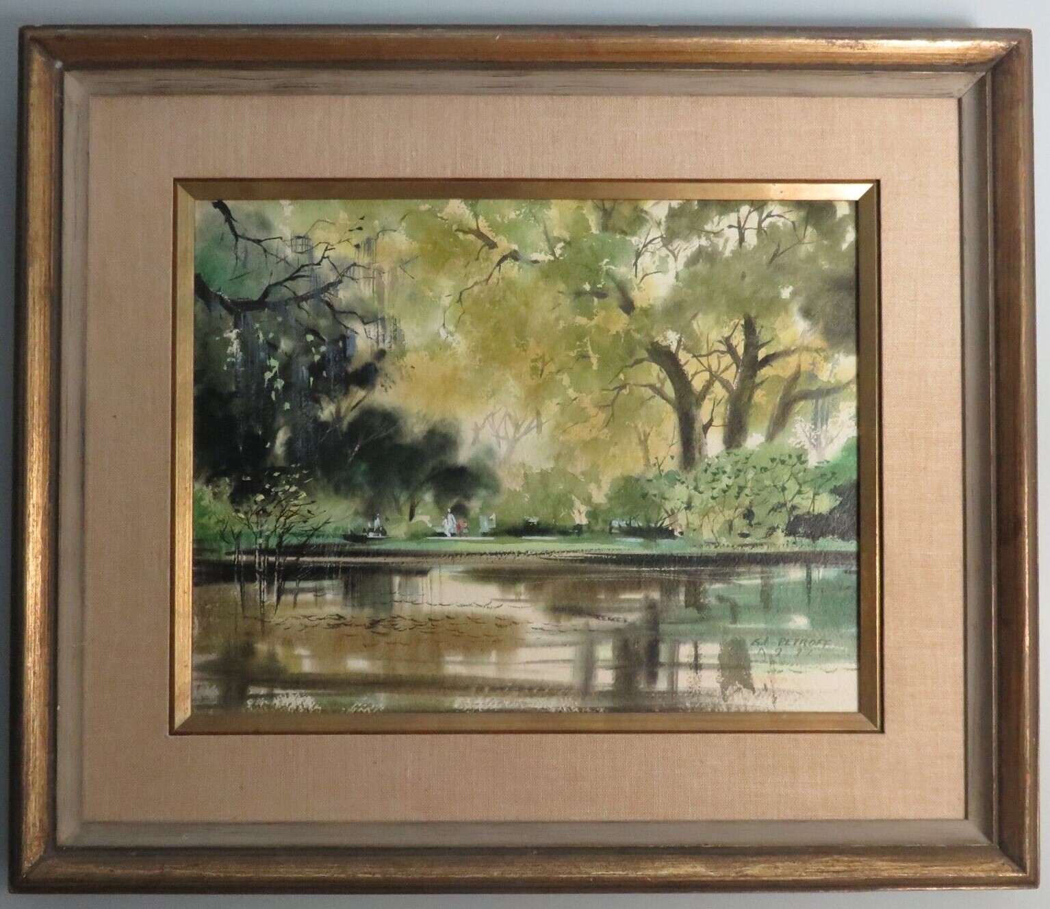 Original Gilmer Petroff Signed Watercolor 1971 not a lithograph South Carolina