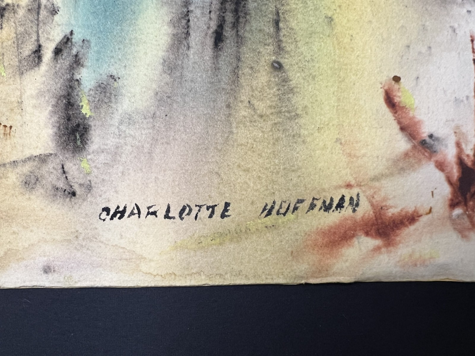 Landscape in Woods–Mid 20th C. Medium Size Watercolor Painting–Charlotte Hoffman