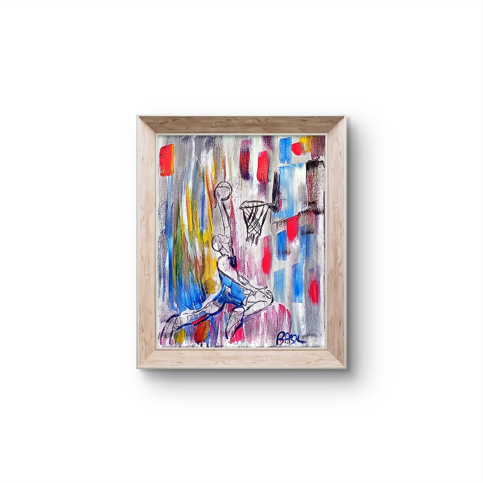 Basketball Dunk Contemporary Expressionist Original Painting.