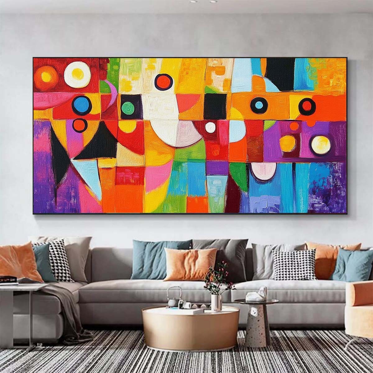 Abstract Texture Hand Painted Oil Painting on Canvas Modern Home Decor Purple