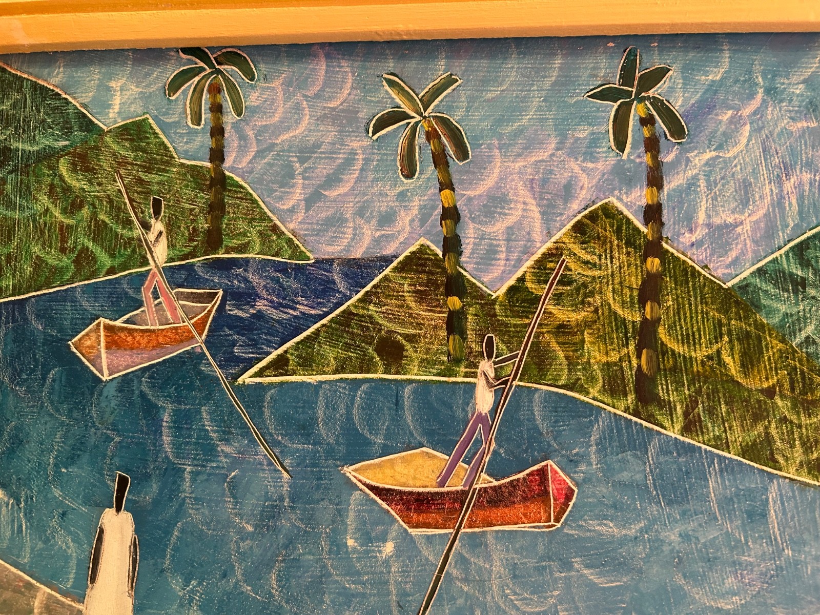Sale Vintage Haitian Haiti painting on Masonite Board by Joseph Cameau 12x 16