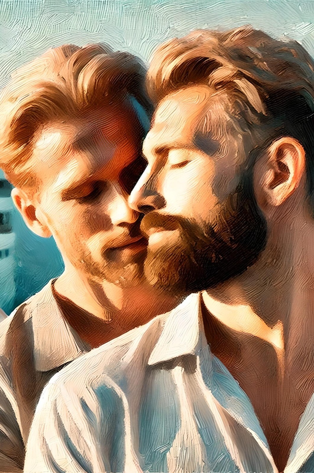 Original gay LGBTQ art giclée painting «Honeymoon Cruise 2» signed & numbered