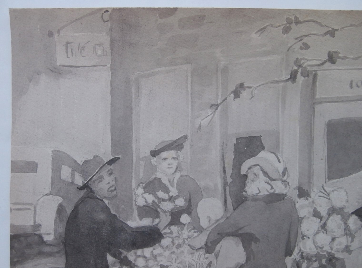 Black Street Vendor 1940s Painting American Artist Charleston SC Renaissance Era