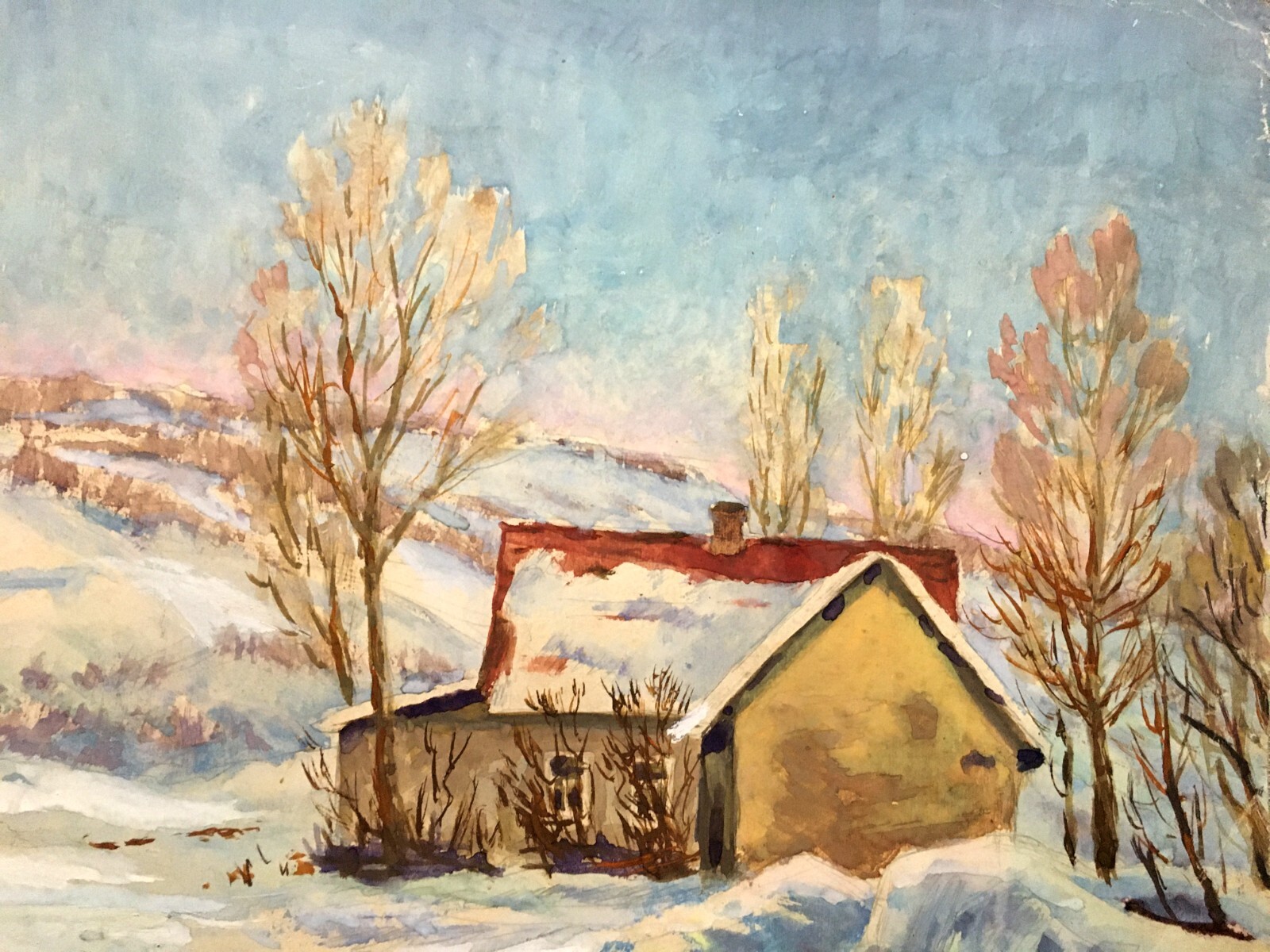 Gouache Painting Unframed Winter has Come Cherkas A Home Decor Artwork Art n714