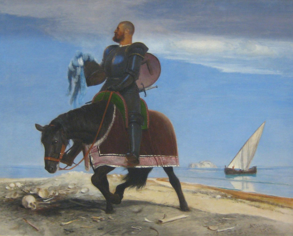 perfect 36×24 oil painting handpainted on canvas «a man riding on a horse»N7730