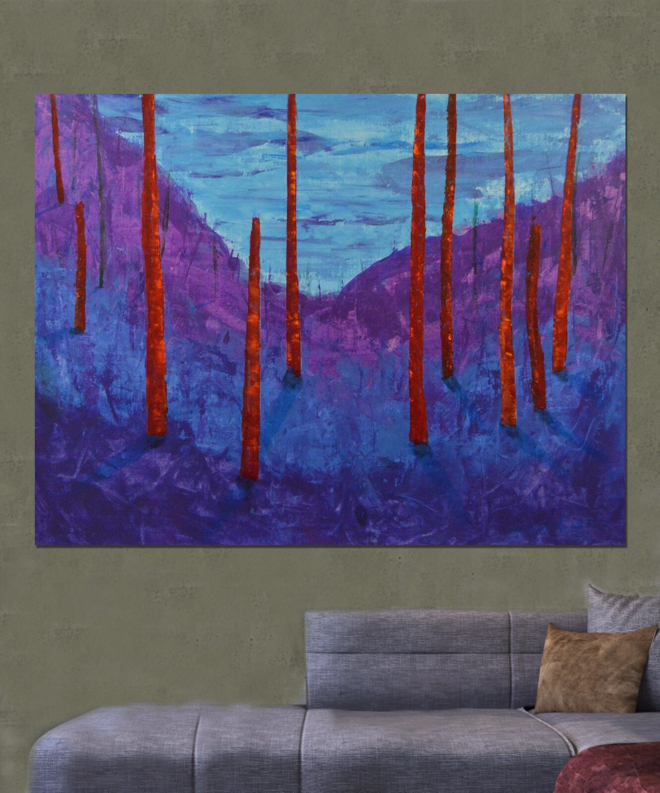 Mark Little original￼ canvas￼￼￼ Painting 81” X 62” XL (6ft. 9in)Abstract Landsca