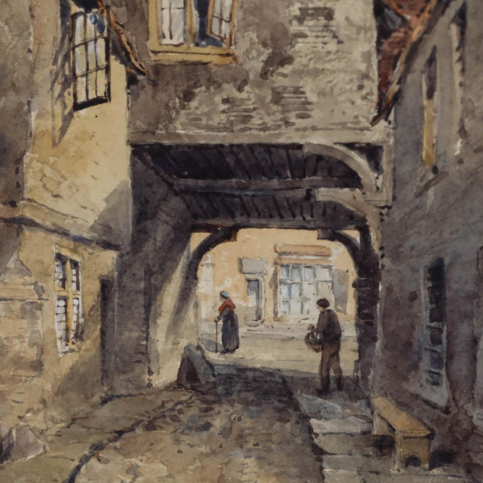 William James Boddy (1832-1911) – 1901 Watercolour, A Courtyard at Windsor