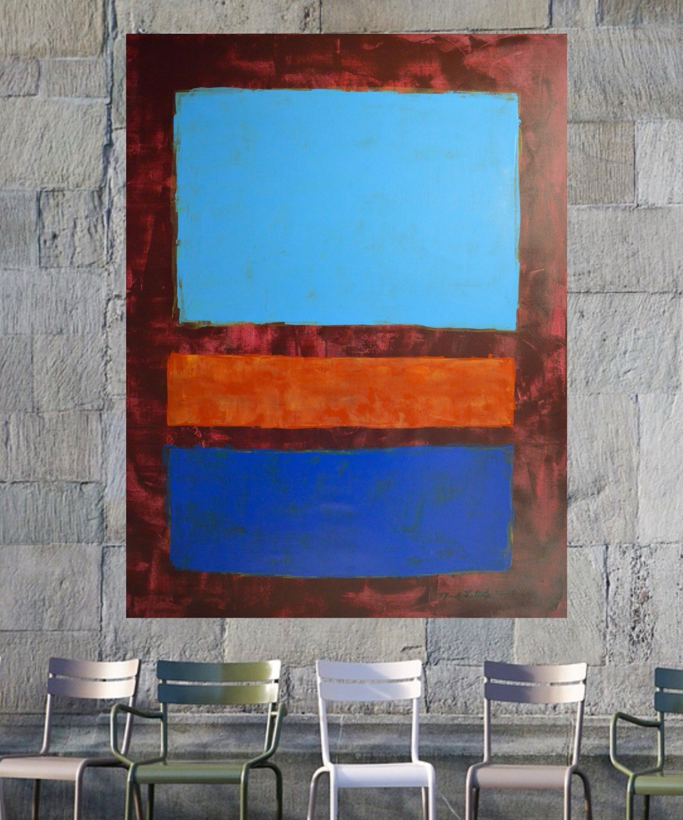 Mark Rothko Style Giant Professional Painting 84”X62” (7 Foot) Abstract Modern