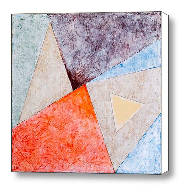 Suprematist Composition 4 With A Triangle Original Abstract Acrylic on Canvas