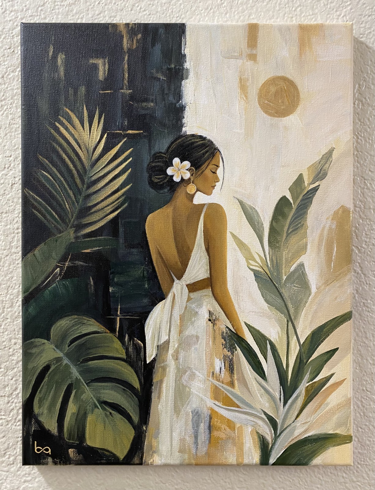 Abstract Figure Art 12×16″ Canvas Original Acrylic Painting Woman in Earth Tones