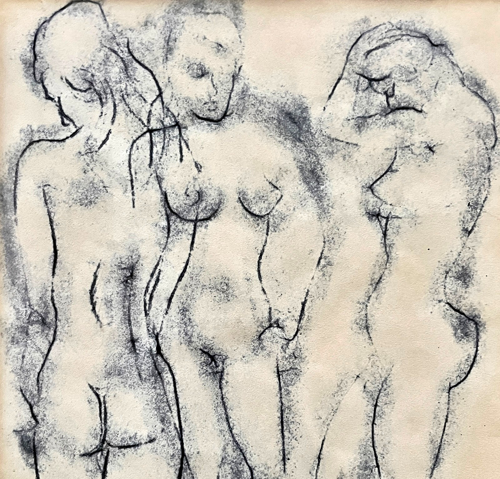 Signed Canadian Modern Ink on Paper Nude Study LISTED ARTIST ROBERT BOUCHER