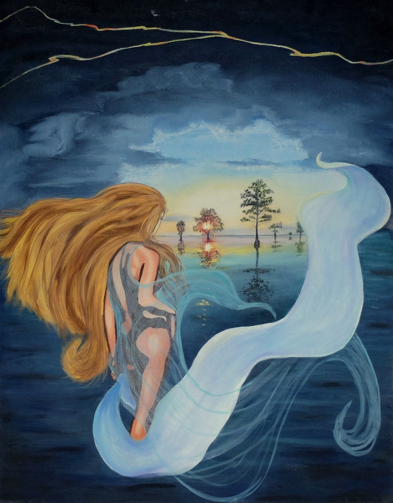 «Behind the Lighting-2» – Art, Painting, Giclee on Canvas 22″x28 Yelena Berzon