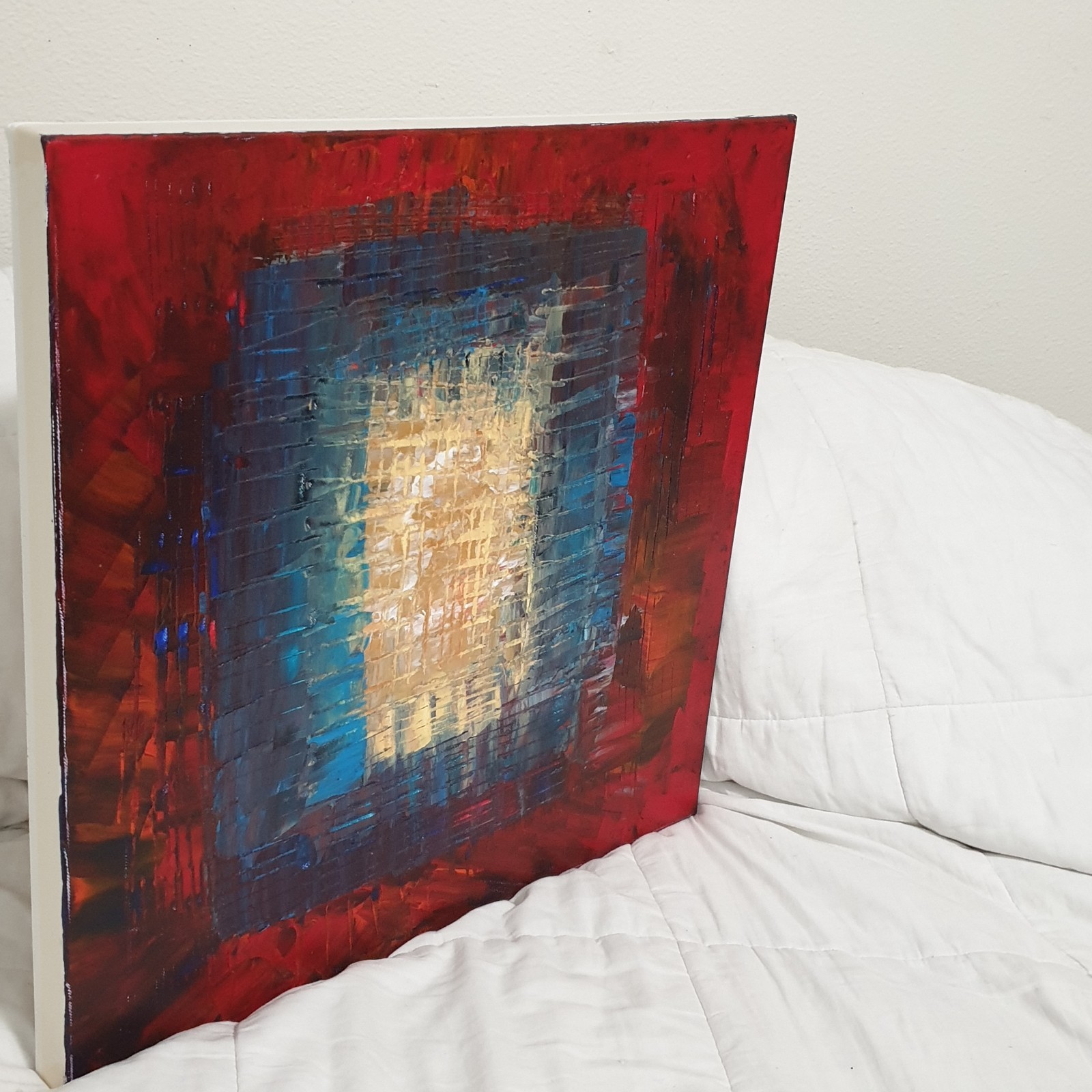 Gallery Canvas See Vid Modern Golden Orig Abstract Acrylic Painting 20×20