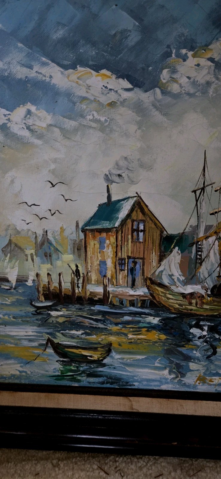 Signed Bernet? Original Oil Painting 23.5X19.5″ Including Frame Art Is 16X11″
