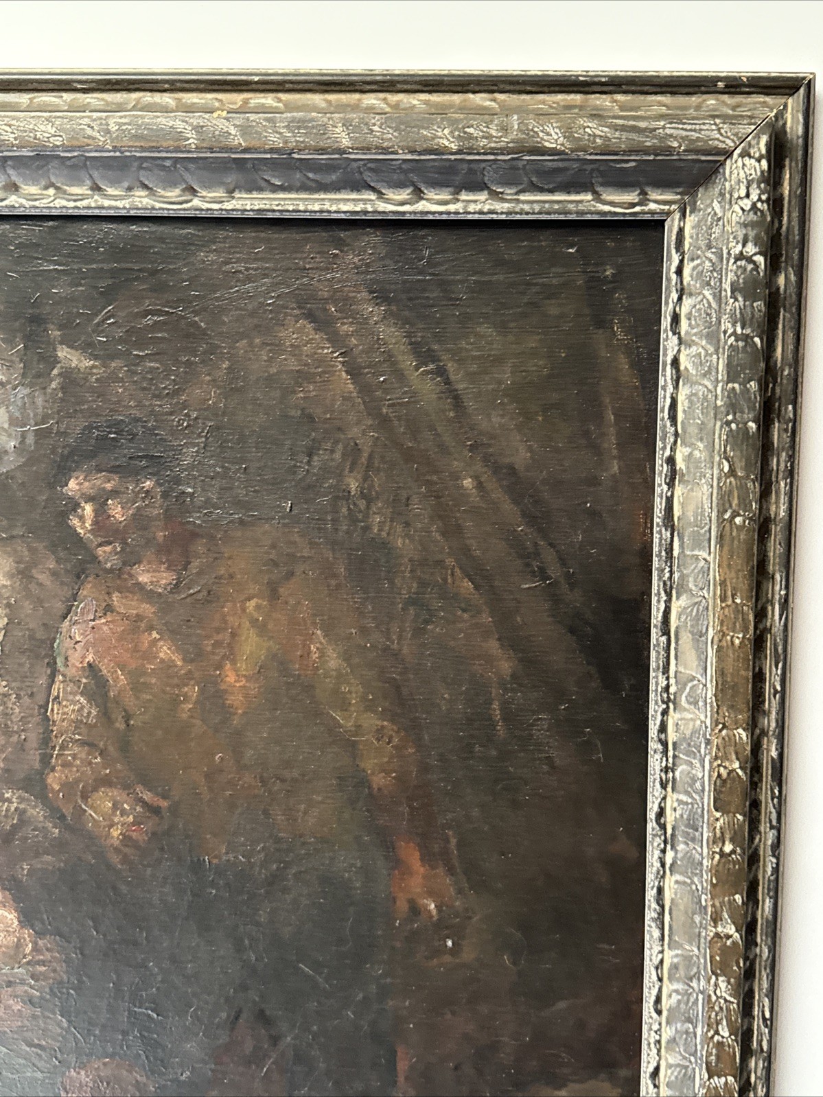 EUGENE HIGGINS PAINTING ANTIQUE EXPRESSIONIST STORM LANDSCAPE FAMILY WPA FAMOUS