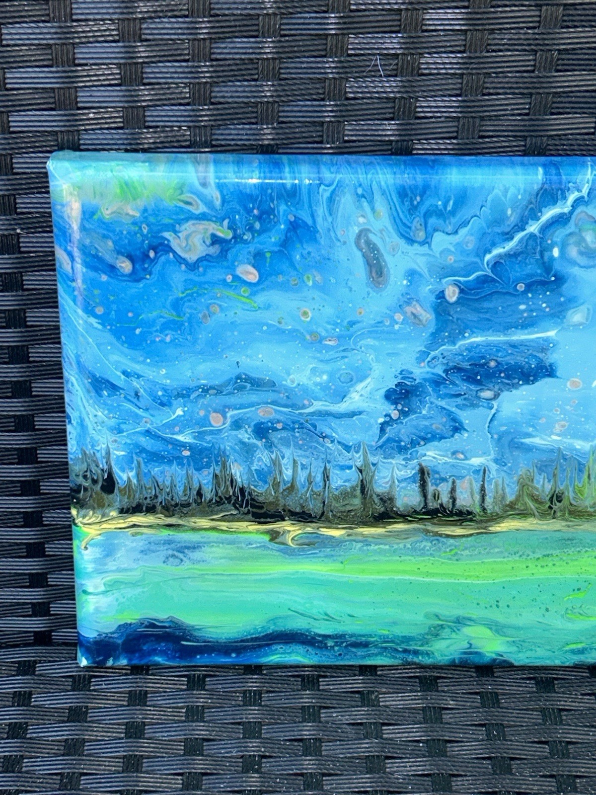 Modern Original Landscape 9”T 18”W Signed Steve Shaw 2021 Canvas Contemporary