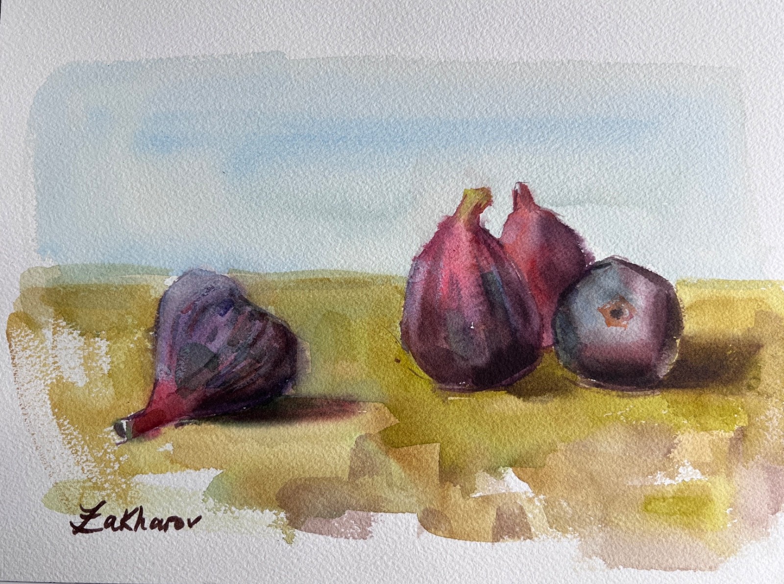 FIGS STILL LIFE – Signed Original Watercolor Painting Fruit