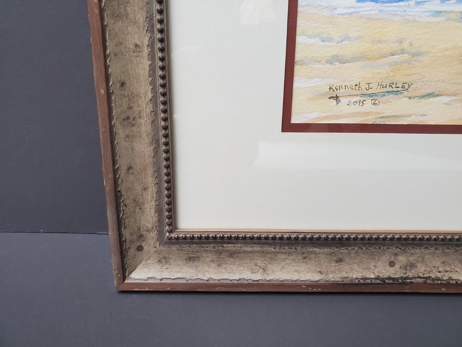 Kenneth J Hurley Original 2015 Horse Watercolor Painting – Beach Time 13″ X 9″