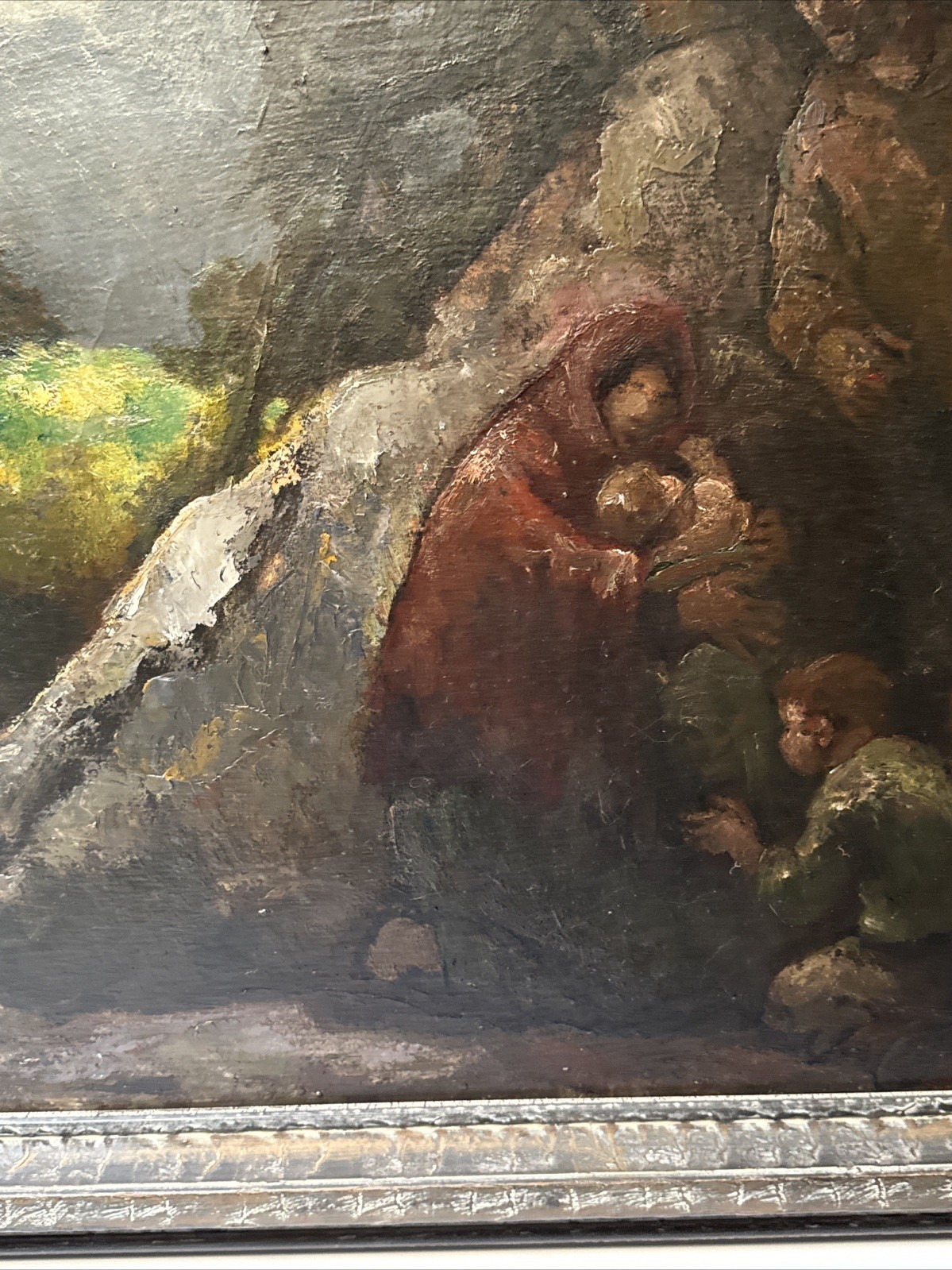 EUGENE HIGGINS PAINTING ANTIQUE EXPRESSIONIST STORM LANDSCAPE FAMILY WPA FAMOUS