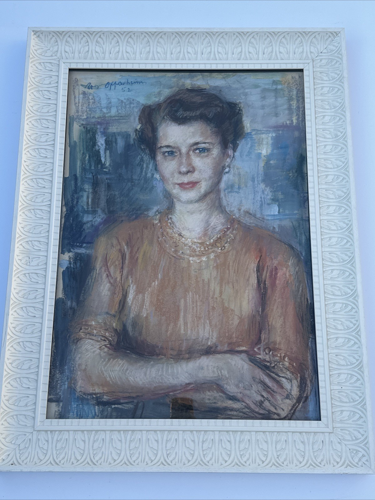 JOSEPH OPPENHEIMER PAINTING DRAWING PORTRAIT PRETTY WOMAN ANTIQUE FAMOUS LISTED