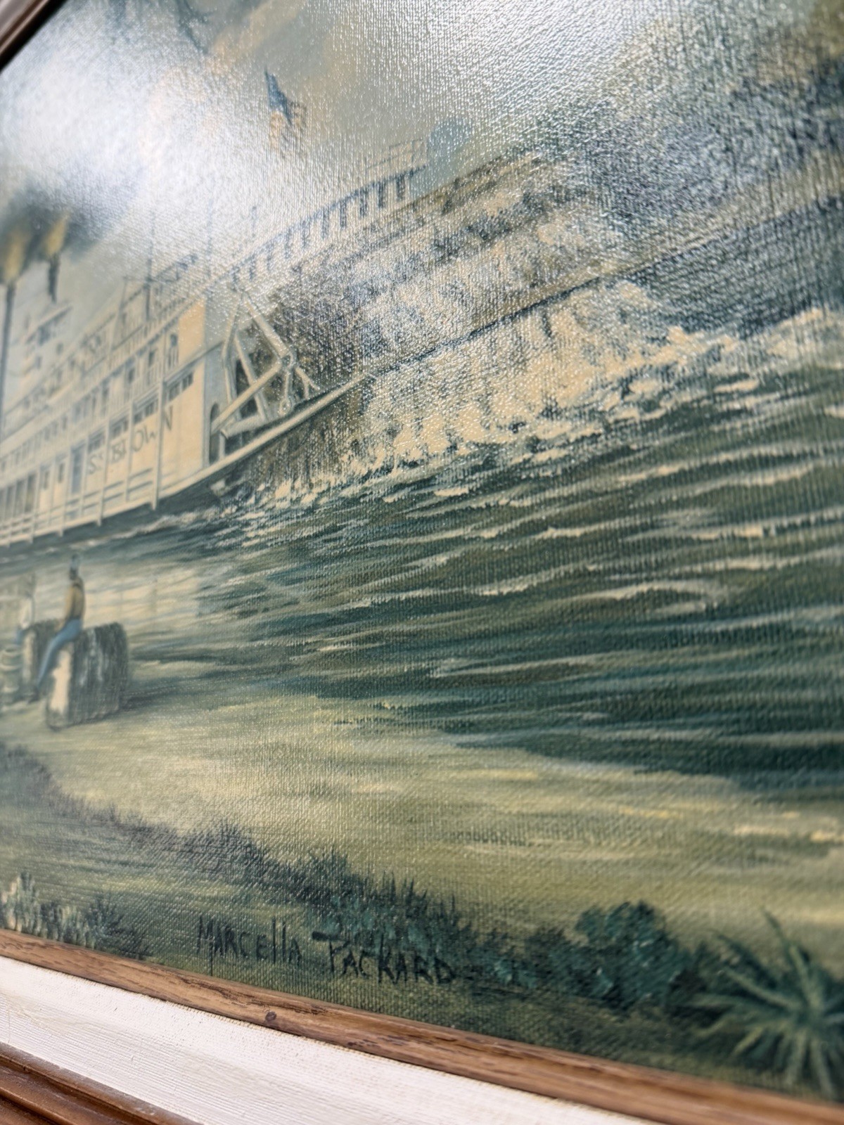 Marcella Packard Original Signed Oil Painting SS Brown Steamboat Packard Gallery