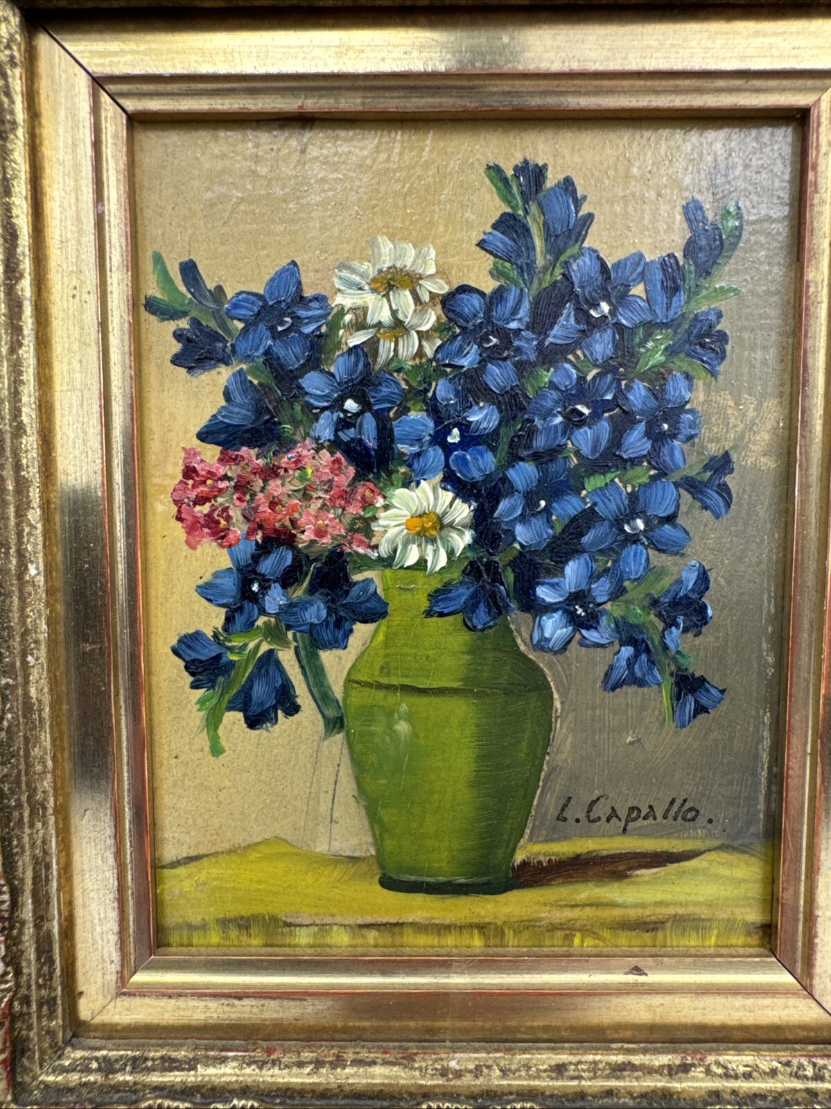 19TH C. Quebec Artist L. Capallo (1843-1902) Original Small Oil Painting 3×5”